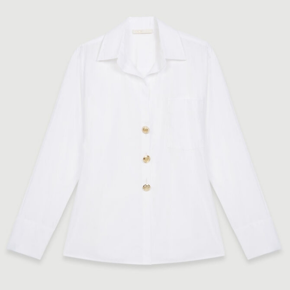 ๐ maje white poplin gold buttoned blouse - Picture 5 of 5